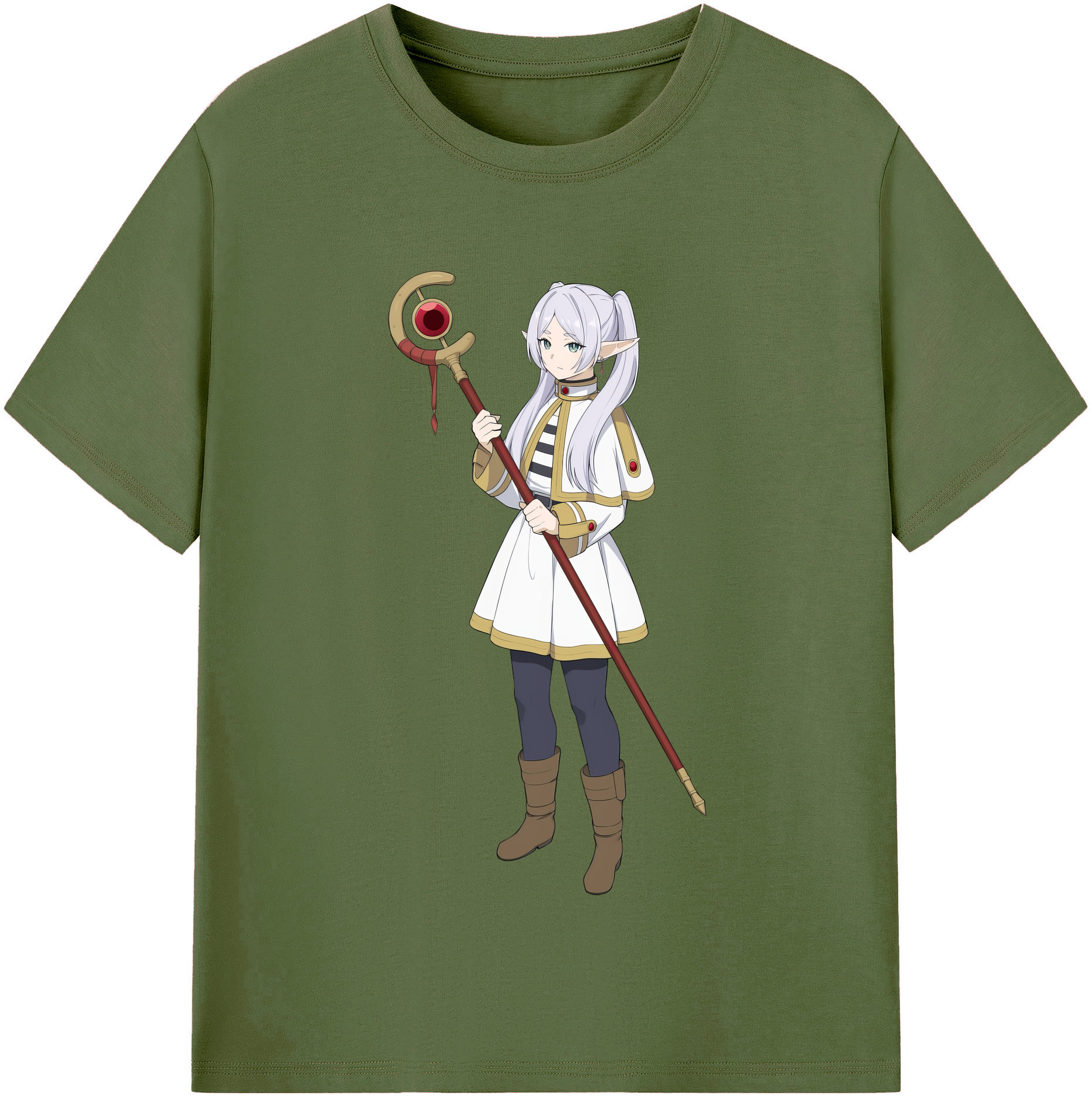 （画像用） 葬送のフリーレン Frieren 綿100％半袖Tシャツ（フロントプリント）